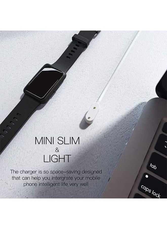 أتش دبليو كابل شحن USB بطول 1 متر لساعات هواوي واتش فيت الجديدة/2/3/4/4 برو، هواوي باند 10/9/8/7/6/6 برو، هونر باند 9/8/7/6/6 برو، هواوي 5X/5 برو/4X/4 برو، كابل شاحن وملحقات الساعة الذكية باللون الأبيض - Image 4